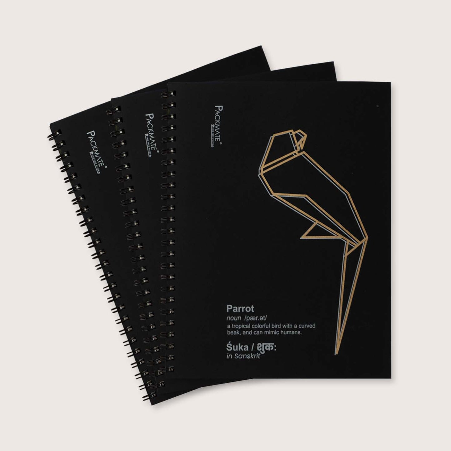 Packmate Spiral Notebook - Ruled (Pack of 3)  Made From 100% Recycled Paper