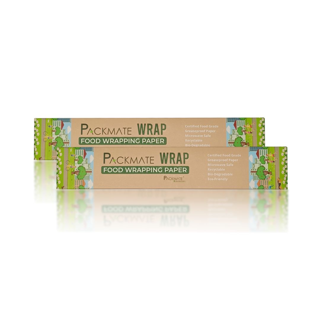 Packmate Wrap - Greaseproof Food Wraping Paper, 20 Meter Roll (Pack of 2)