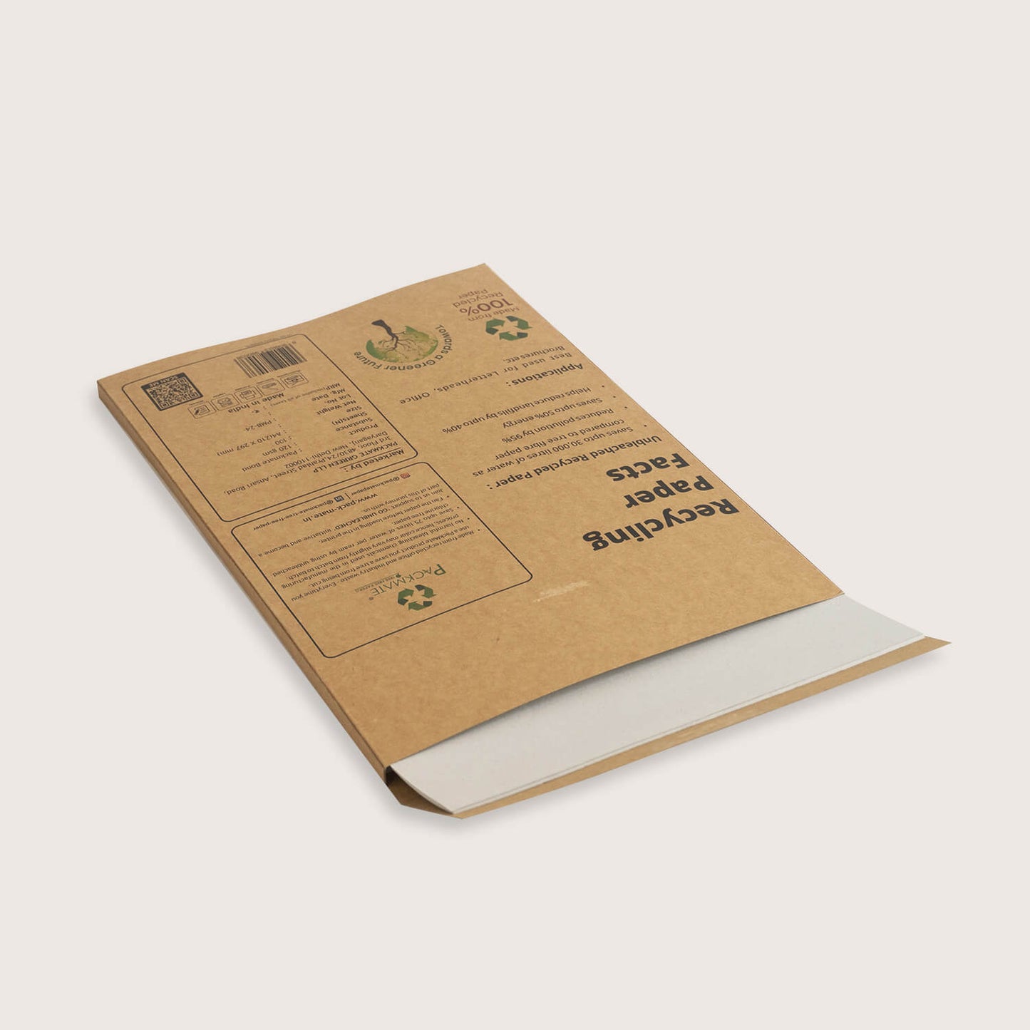 Packmate Bond Paper (Letterhead Paper) (120 GSM | A4 Size - 100 Sheets) (Not Bright White) | Made From 100% Recycled Paper