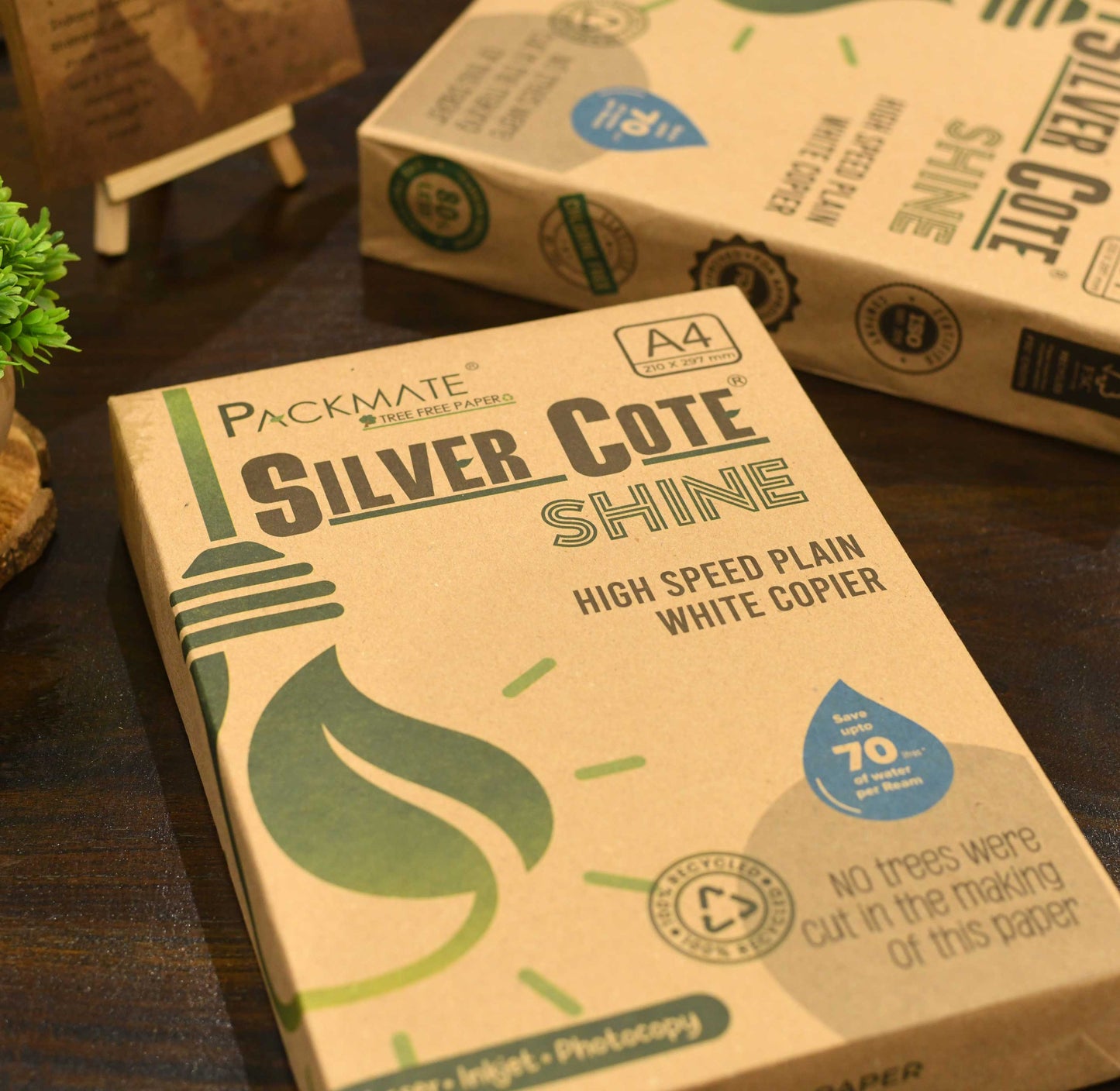 Packmate Silvercote Shine White A4 Copier, 500 Sheets  |  Made From 100% Recycled Paper