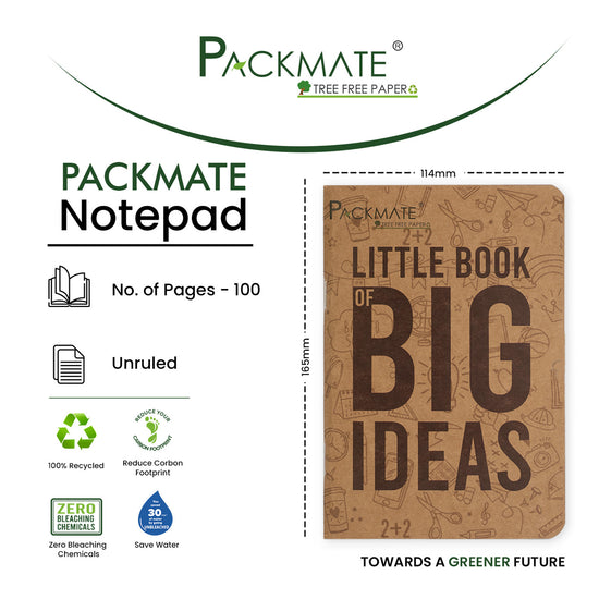 Packmate Notepad (Pack of 5) | Made From 100% Recycled Paper