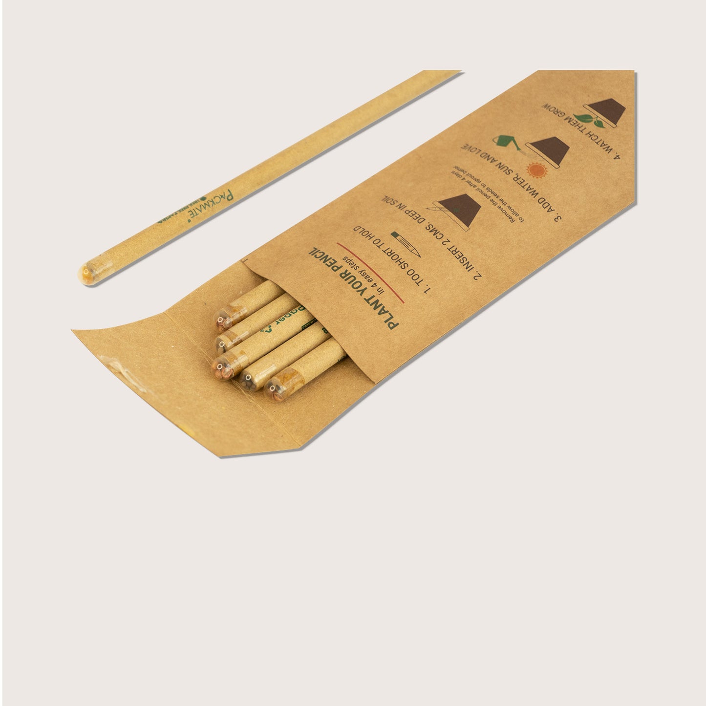 Packmate Plantable Seed Pencil |Set of 5 Pencil (Pack of 3)  Made From 100% Recycled Paper