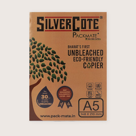 Packmate Silvercote A5 Copier, 1 Ream, 500 Sheets (Pack of 2)  Made From 100% Recycled Paper
