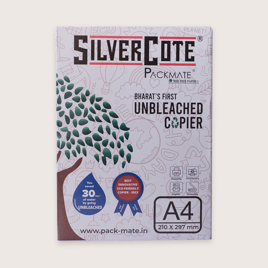 Packmate Silvercote A4 Copier, 1 Ream, 500 Sheets |  Made From 100% Recycled Paper