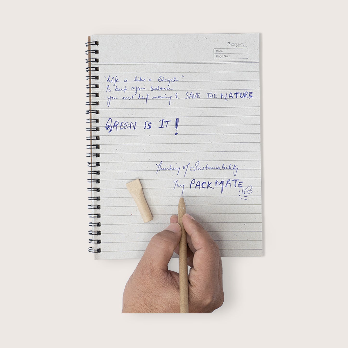 Packmate Spiral Notebook - Ruled (Pack of 3)  Made From 100% Recycled Paper