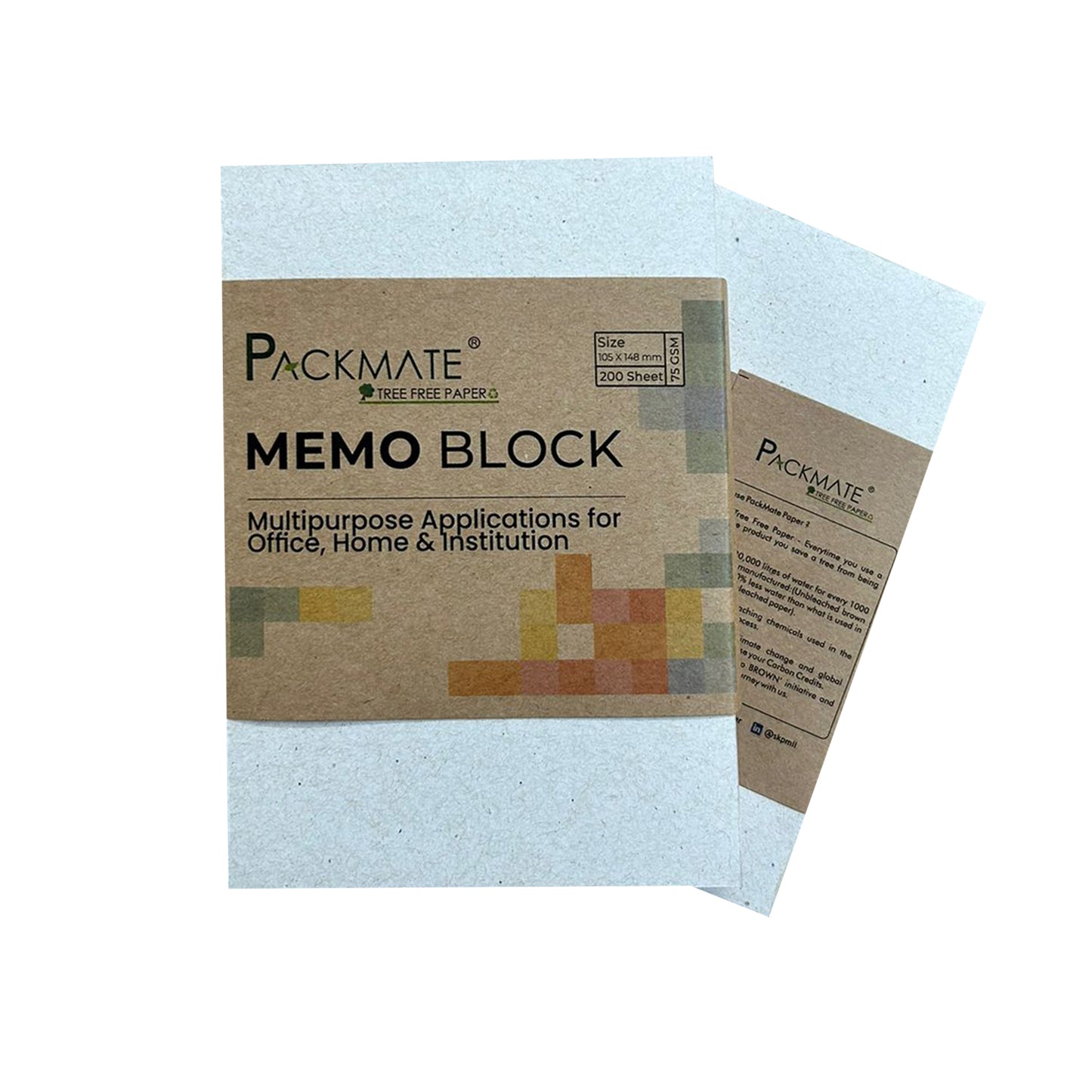 Packmate Memo Block (Pack of 5)  Made From 100% Recycled Paper