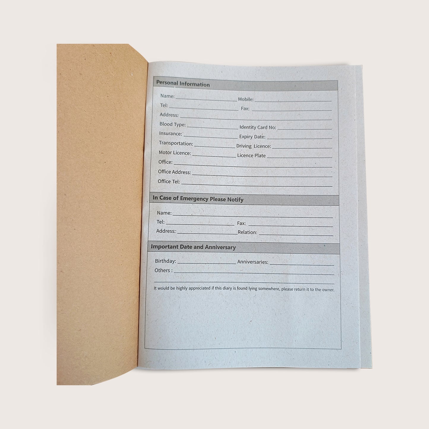 Packmate Eco-Friendly Diaries - 2024-2026 Yearly Calendar, Monthly Planner, and Ruled Pages | Made from 100% Recycled Paper