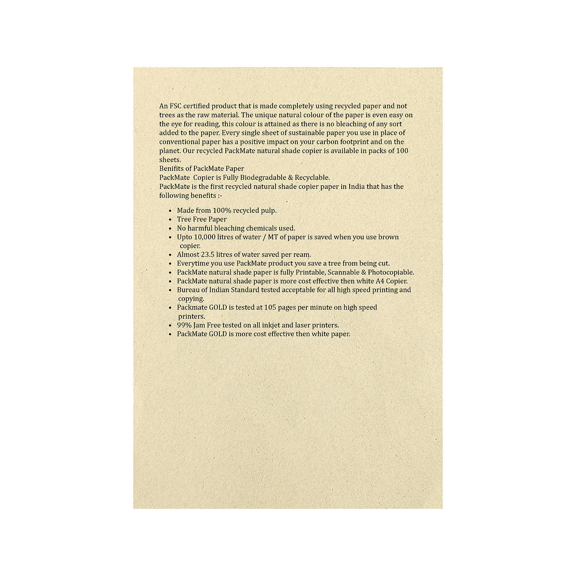 Packmate Gold Fotokopi Makinesi - A3, 1 Kağıt Topu, 500 Sayfa