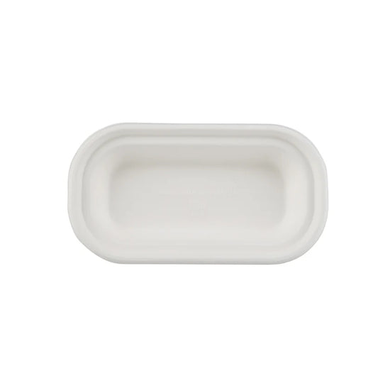 Packmate Biodegradable (450 ml ) Oval Container Base Only - Natural Disposable | Eco-Friendly & Compostable