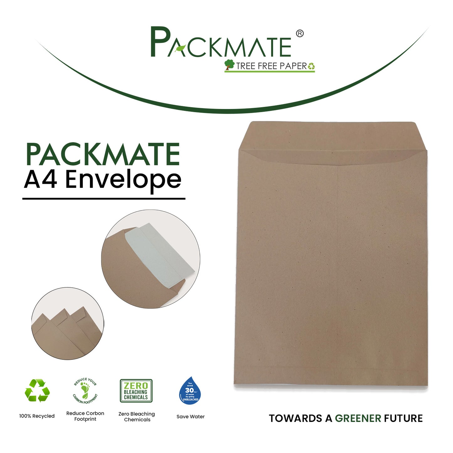 Packmate A4 Envelope (Pack of 50)  Made From 100% Recycled Paper