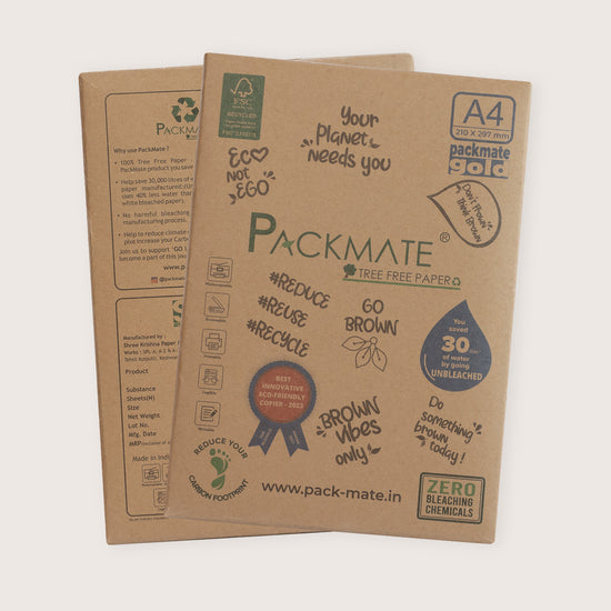 Packmate Gold A4 Paper Ream (500 Sheets) | Eco-Friendly 100% Recycled Copier Paper | Smooth, Durable, and Affordable for Sustainable Printing
