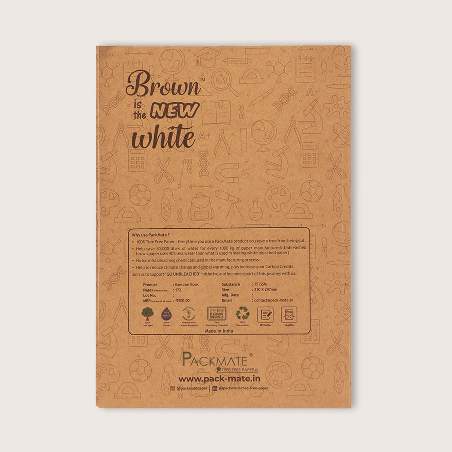 Packmate A4 Exercise Book - Ruled (Pack of 3)  Made From 100% Recycled Paper