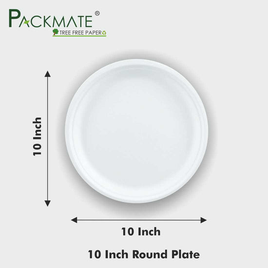 Packmate 10 Inch Bagasse Round Plate (Pack of 25)