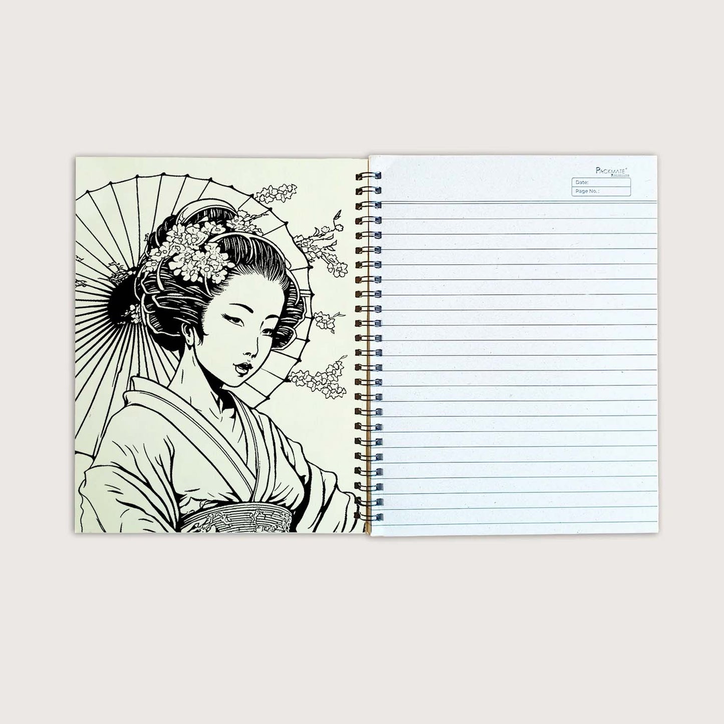 Packmate Geisha Wiro Book | 100 Pages | Ruled Made of 100% Recycled Paper