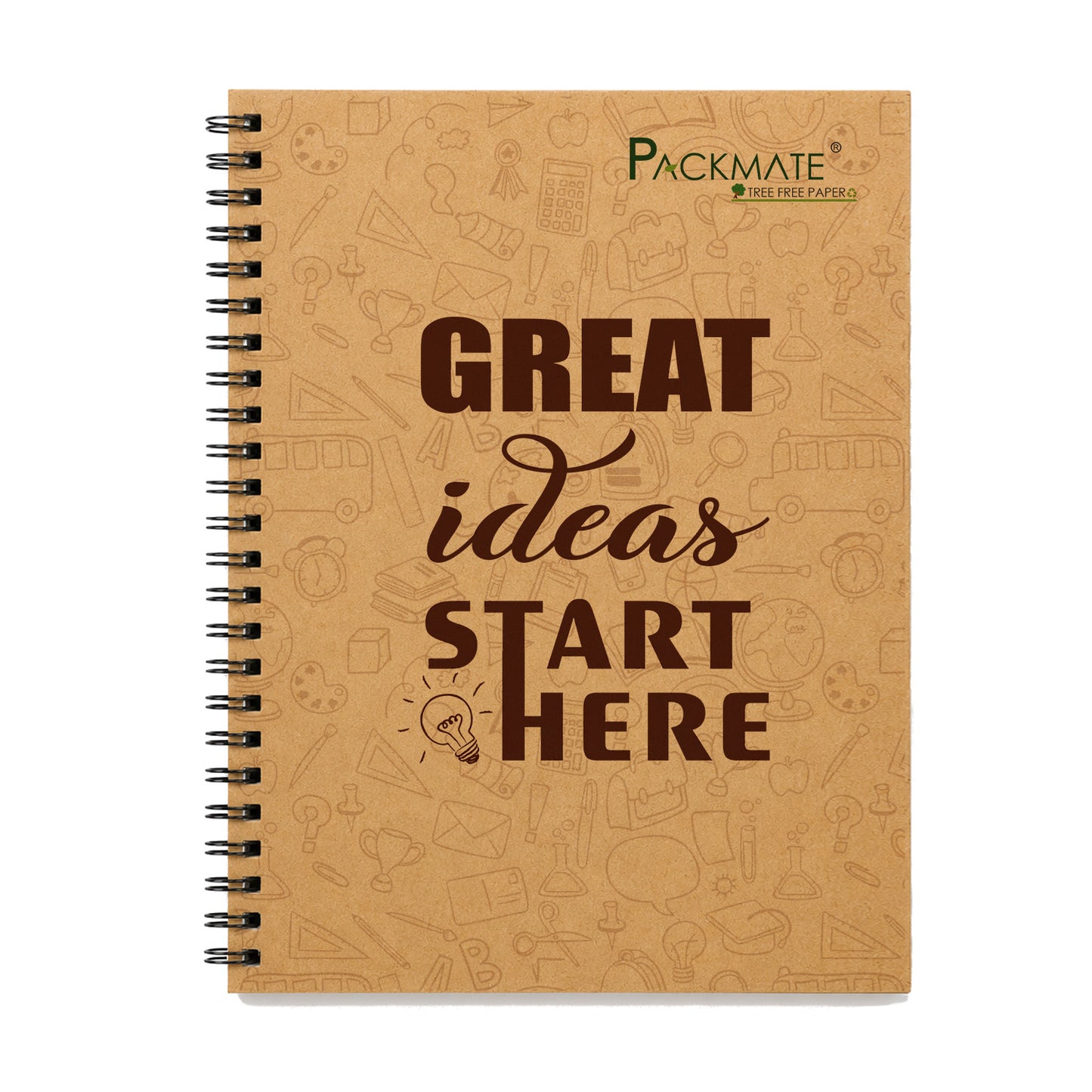 Packmate Spiral Notebook (Great Ideas Design) - Ruled Made of 100% Recycled Paper