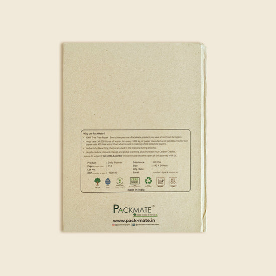 Packmate Eco-Friendly Diaries - Set of 2 | 2024-2026 Yearly Calendar, Monthly Planner, and Ruled Pages | Made from 100% Recycled Paper