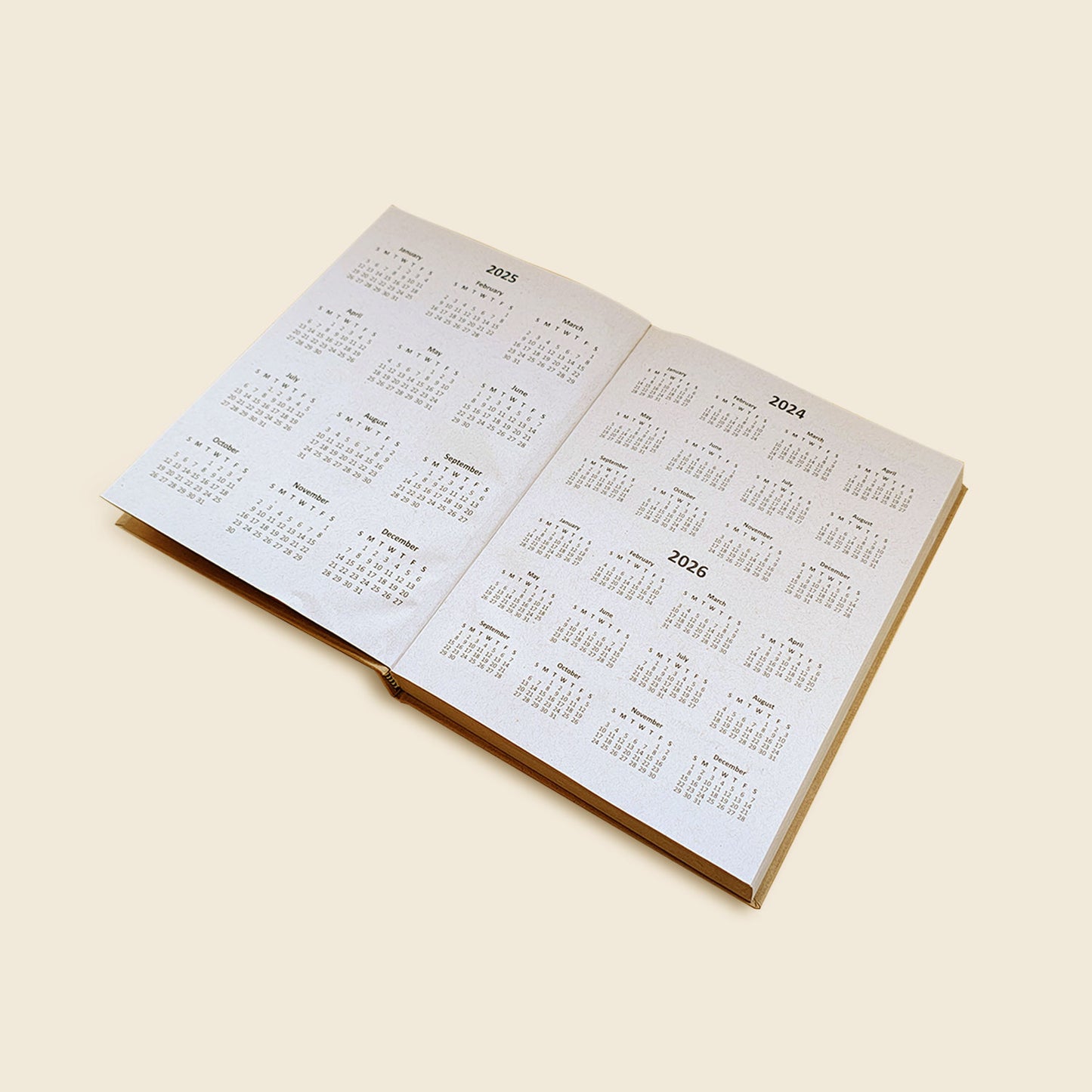 Packmate Eco-Friendly Diaries - Set of 2 | 2024-2026 Yearly Calendar, Monthly Planner, and Ruled Pages | Made from 100% Recycled Paper