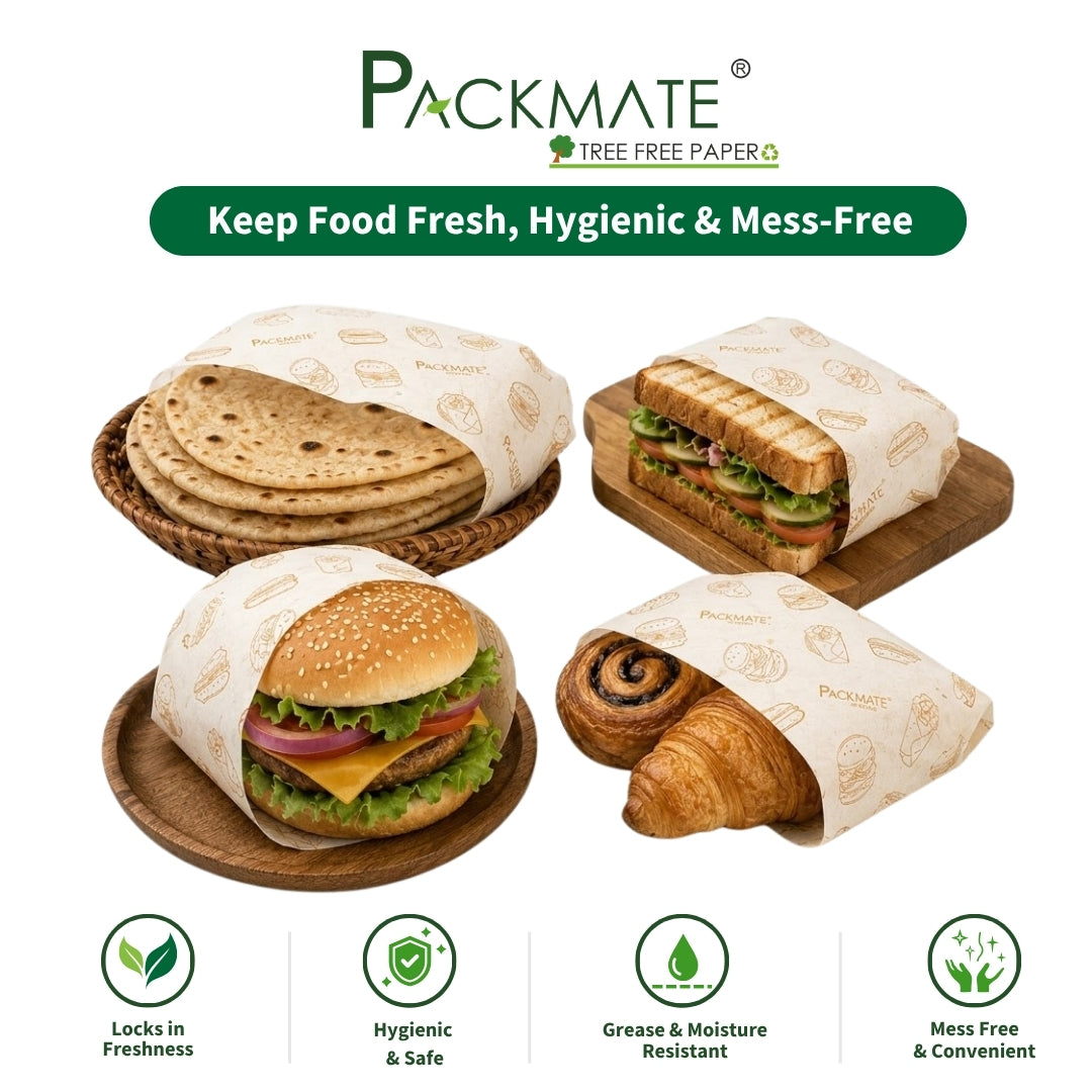 Packmate Wrap - Greaseproof Food Wraping Paper, 21 (15+6) Meter Roll