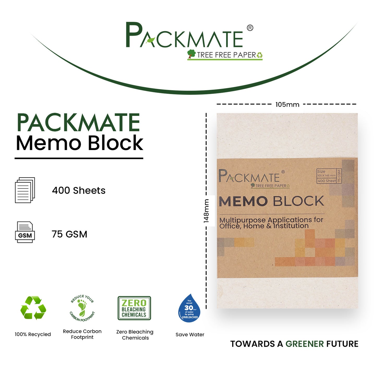 Packmate Memoblock (5er-Pack)