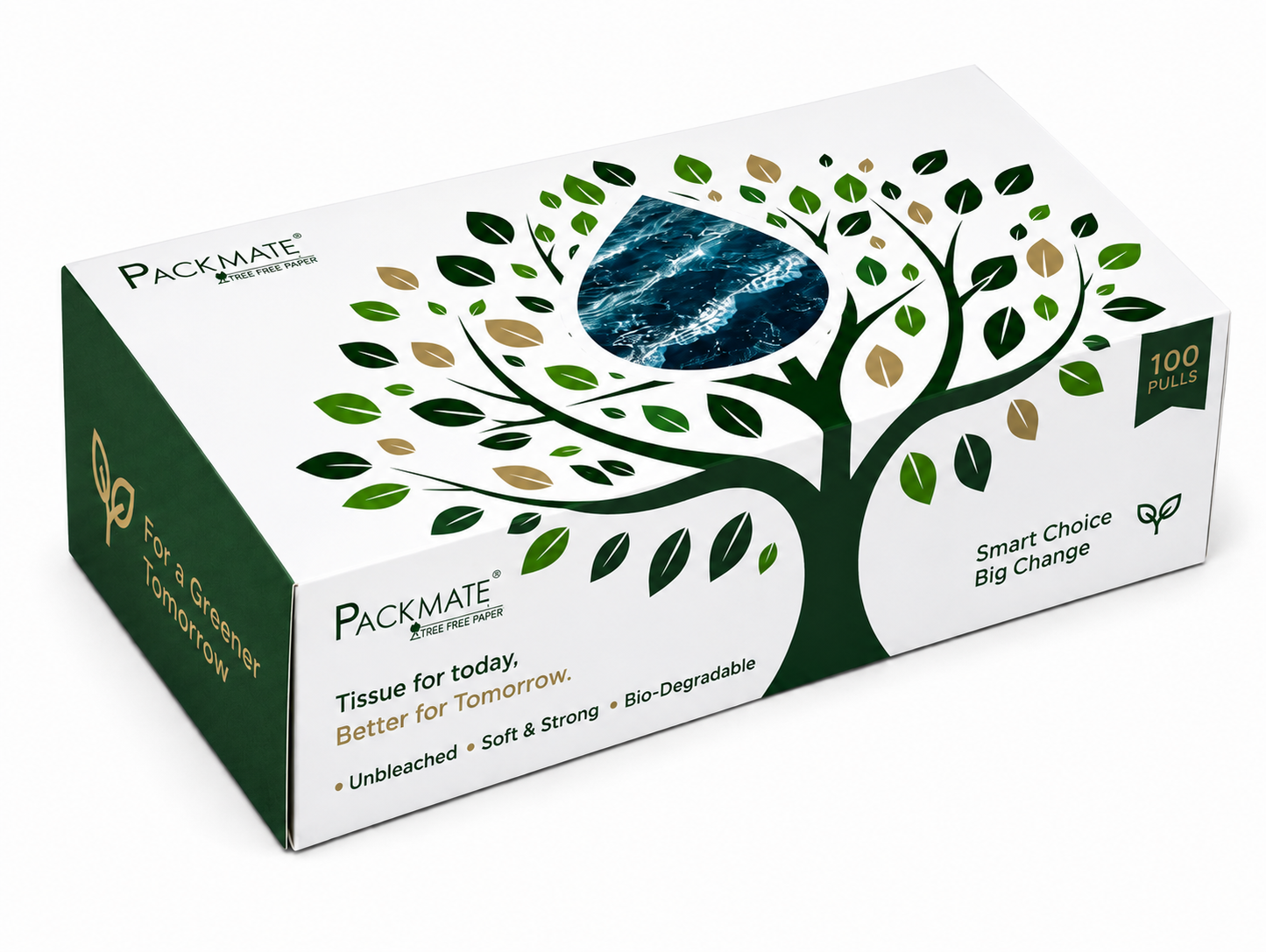 Packmate Unbleached Tissue Paper Box – 100 Pulls