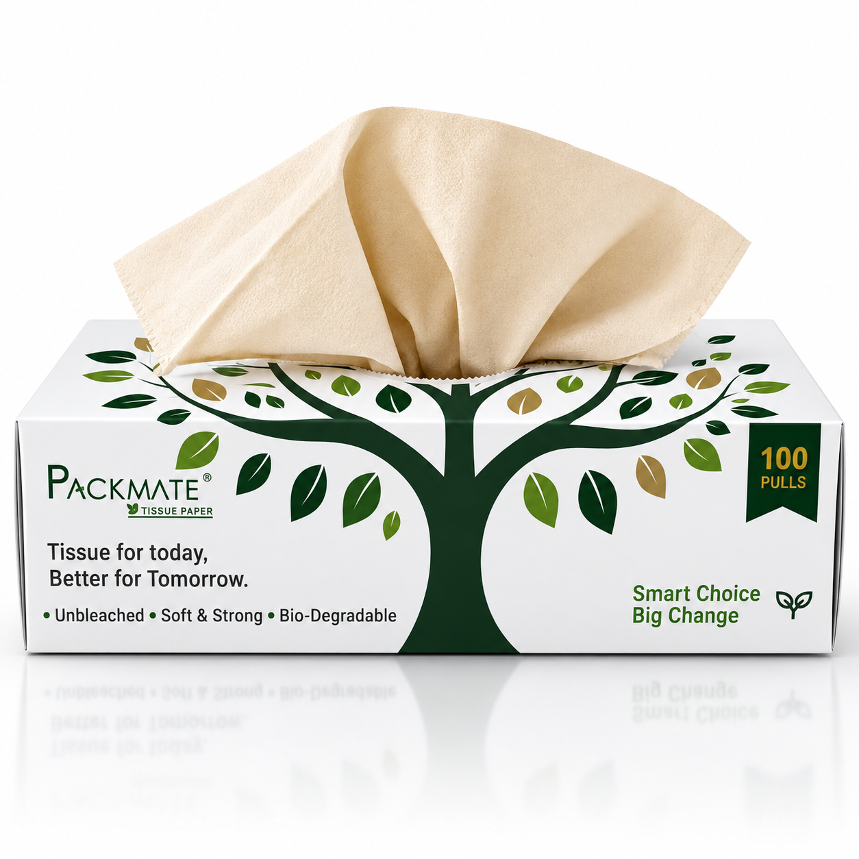 Packmate Unbleached Tissue Paper Box – 100 Pulls