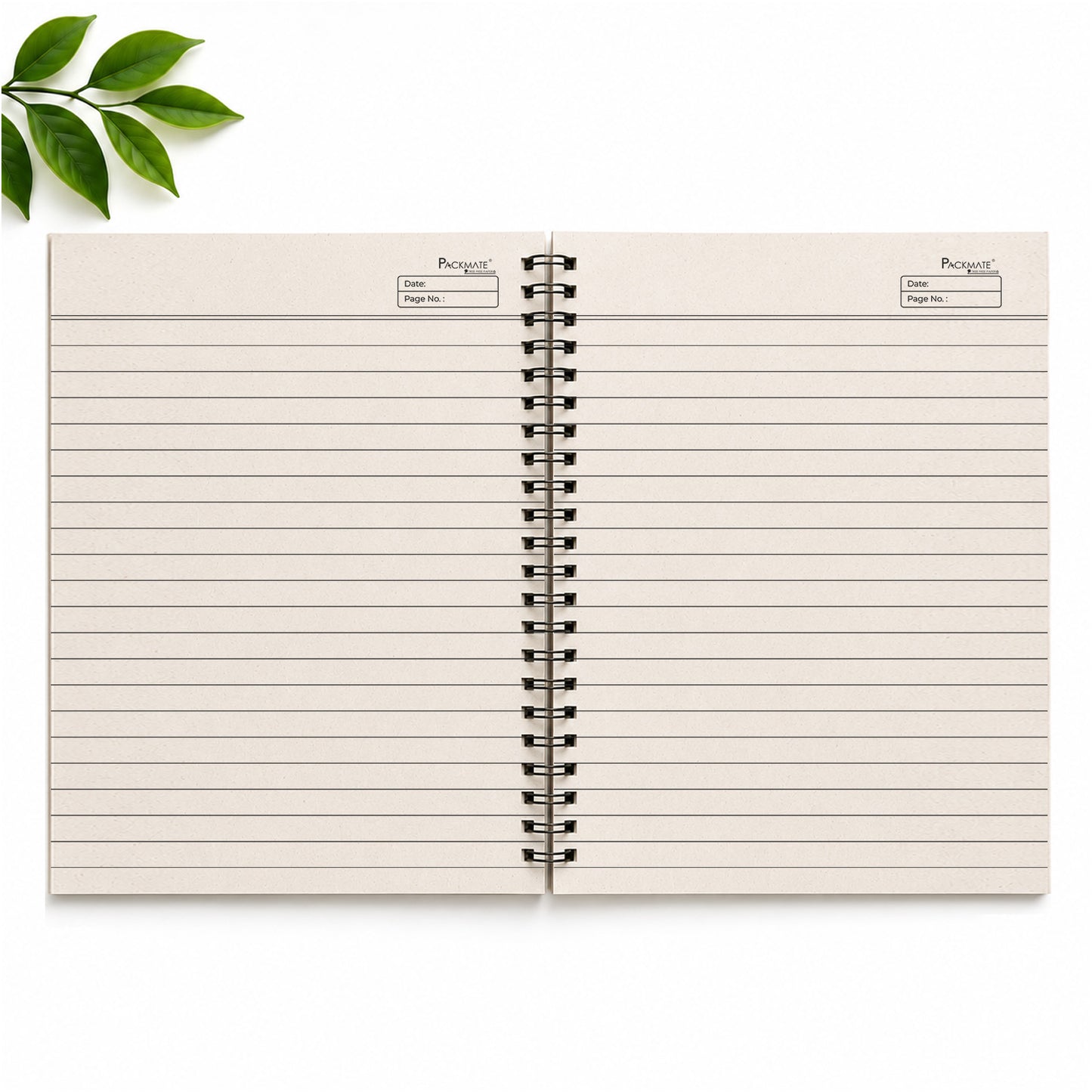Packmate Black Spiral Notebook (Elephant Design) - Ruled Made of 100% Recycled Paper