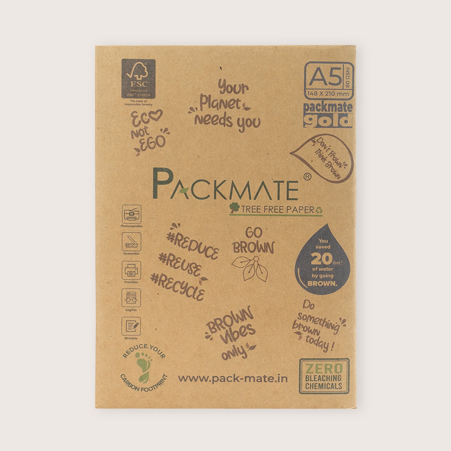 Packmate Silvercote A5 Fotokopi Makinesi, 1 Kağıt Topu, 500 Sayfa