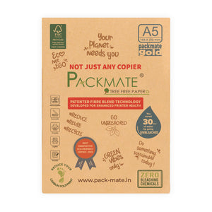 Packmate Gold Copier - A5, 1 Ream, 500 Sheet (Not Bright White)  Made of 100% Recycled Paper