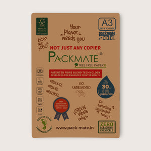 Packmate Gold Copier - A3, 1 Ream, 500 Sheet (Not Bright White) |  Made of 100% Recycled Paper