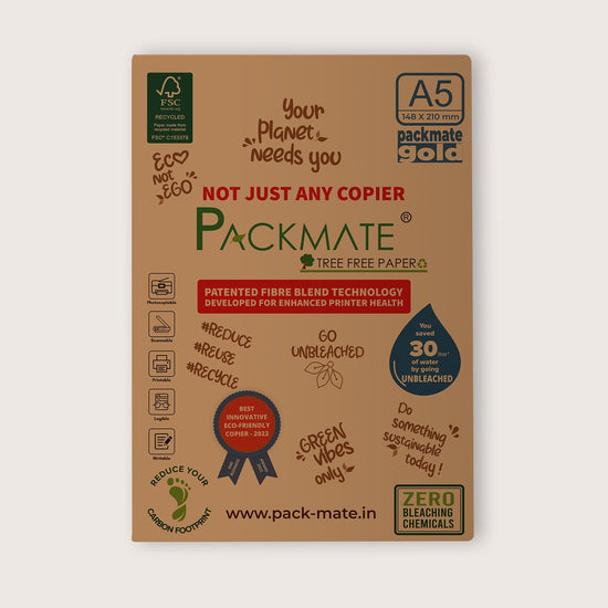 Packmate A5 Copier Combo (1 Silvercote + 1 Gold)  Made From 100% Recycled Paper