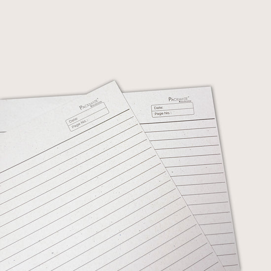 Packmate Unbleached Natural White Ruled A4 Project Sheets (Not Bright White) - 80 GSM, 100 Sheets
