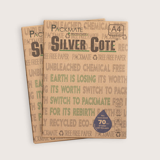 Packmate Silvercote A4 Printer Paper (500 Sheets) | High-quality paper made from 100% recycled materials | Ideal A4 paper ream for eco-friendly printing!