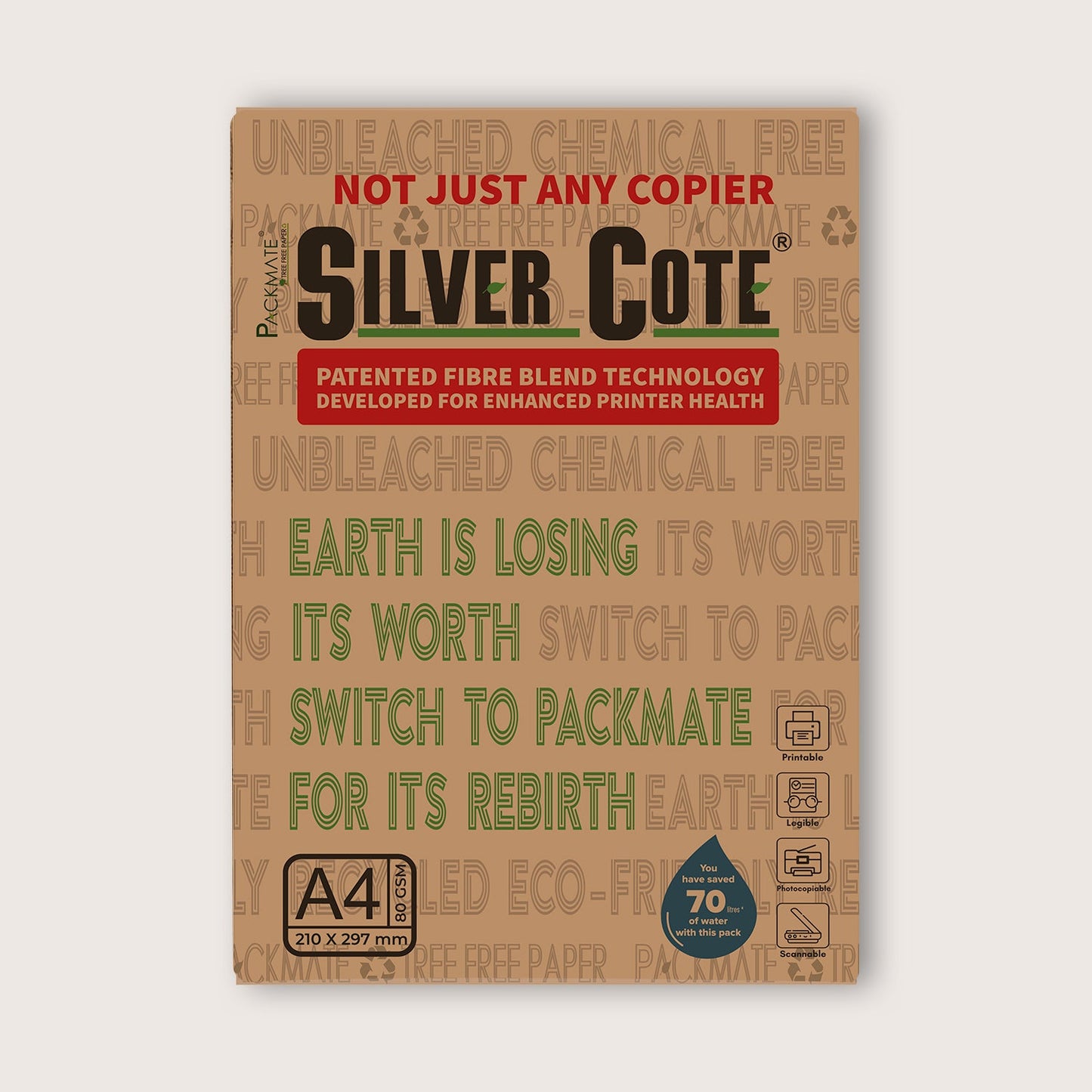 Packmate A4 Copier Combo (1 Silvercote + 1 Gold) Made From 100% Recycled Paper