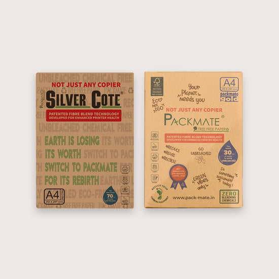 Packmate A4 Copier Combo (1 Silvercote + 1 Gold) Made From 100% Recycled Paper