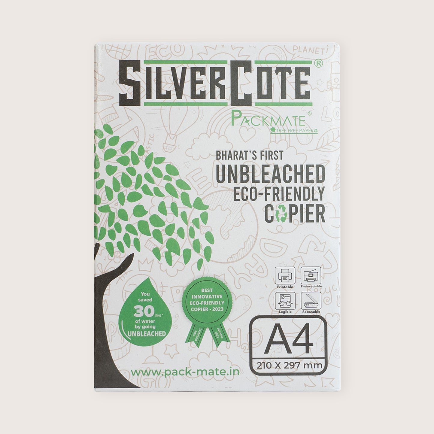 Packmate Silvercote A4 Fotokopi Makinesi, 1 Kağıt Topu, 500 Sayfa