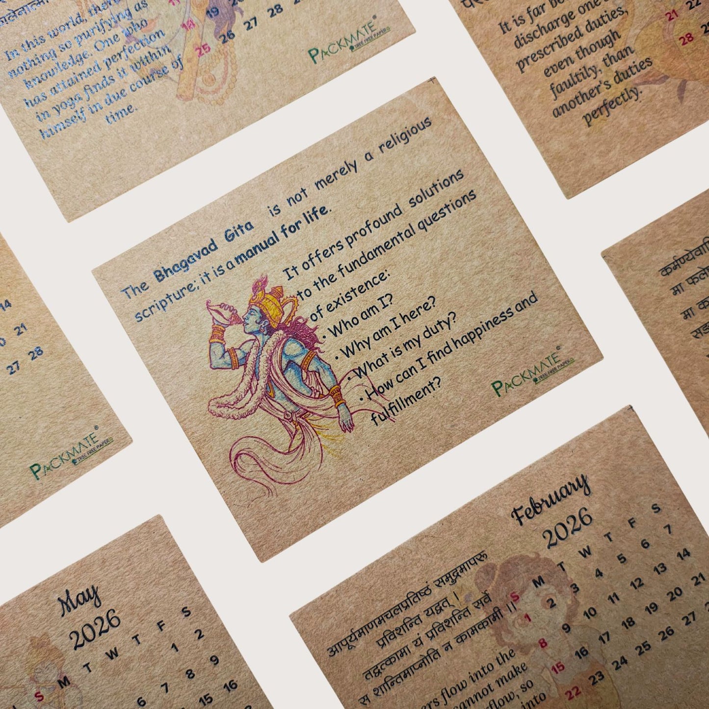 Packmate Calendar | 2026 (Pack of 2)  Made of 100% Recycled Paper