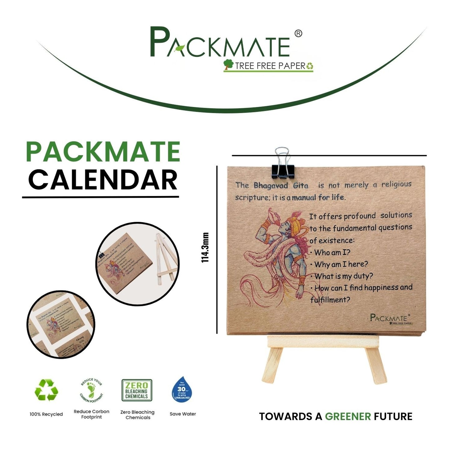 Packmate Calendar | 2026 (Pack of 2)  Made of 100% Recycled Paper
