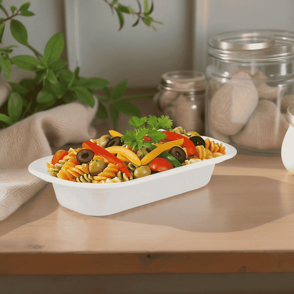 Packmate Biodegradable (450 ml ) Oval Container Base Only - Natural Disposable | Eco-Friendly & Compostable