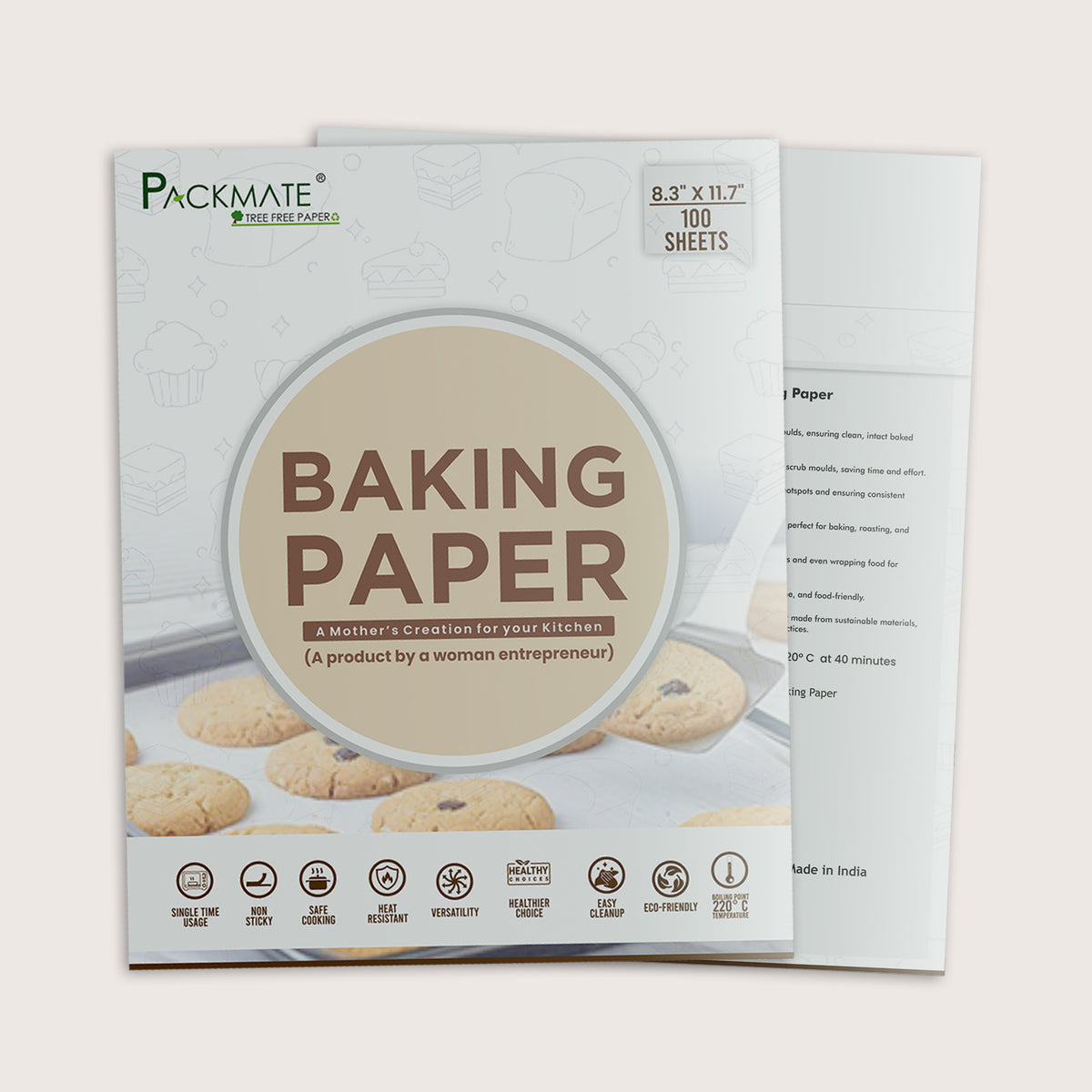 Packmate Baking Paper | 40 GSM | 100 Sheets – Packmate Grreen LLP
