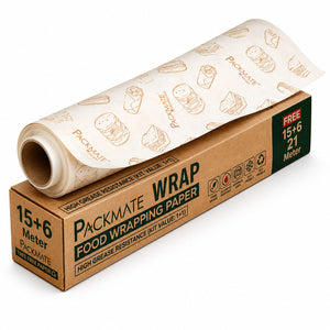 Packmate Wrap - Greaseproof Food Wraping Paper, 21 (15+6) Meter Roll